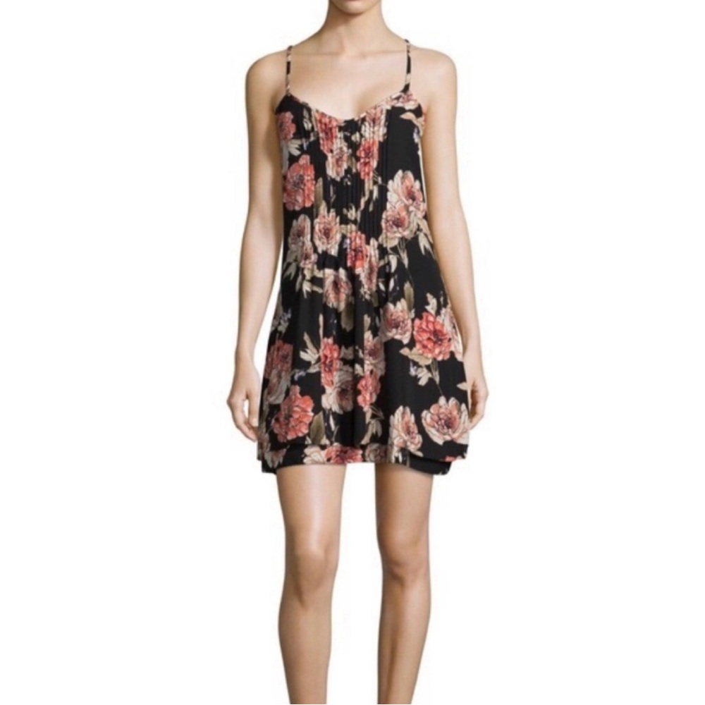 NWOT Sanctuary Black Floral Racerback Dress Size M